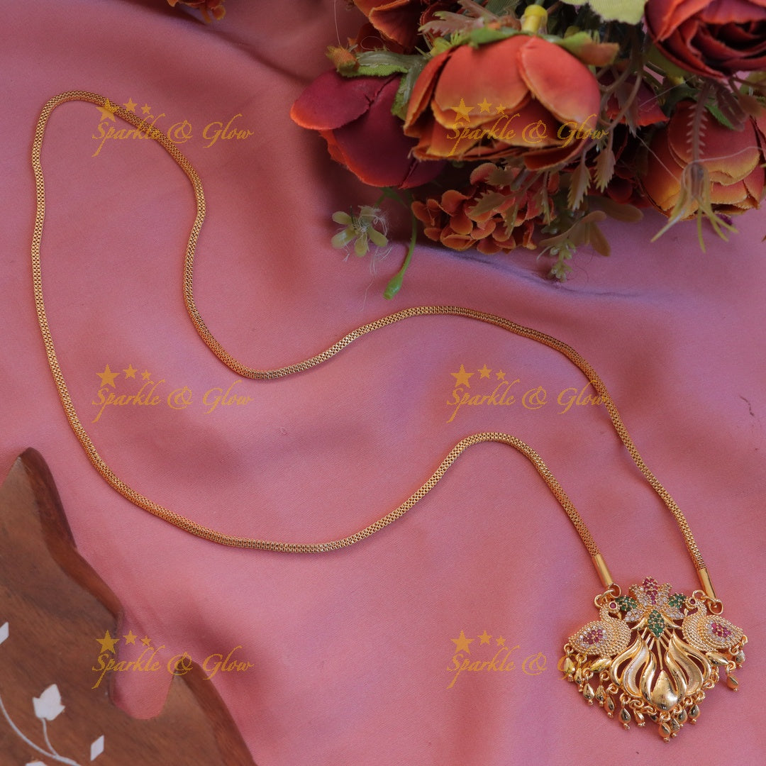 Exquisite Multicolor Peacock Pendant Necklace