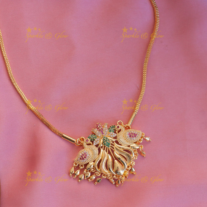 Exquisite Multicolor Peacock Pendant Necklace