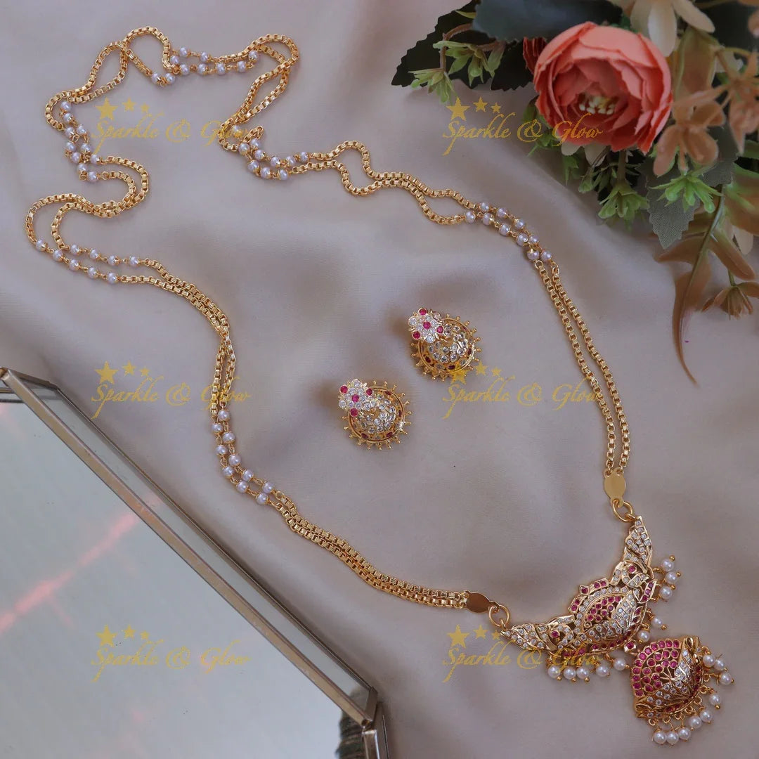 Pearl Peacock Necklace Set - Elegance for Every Occasion