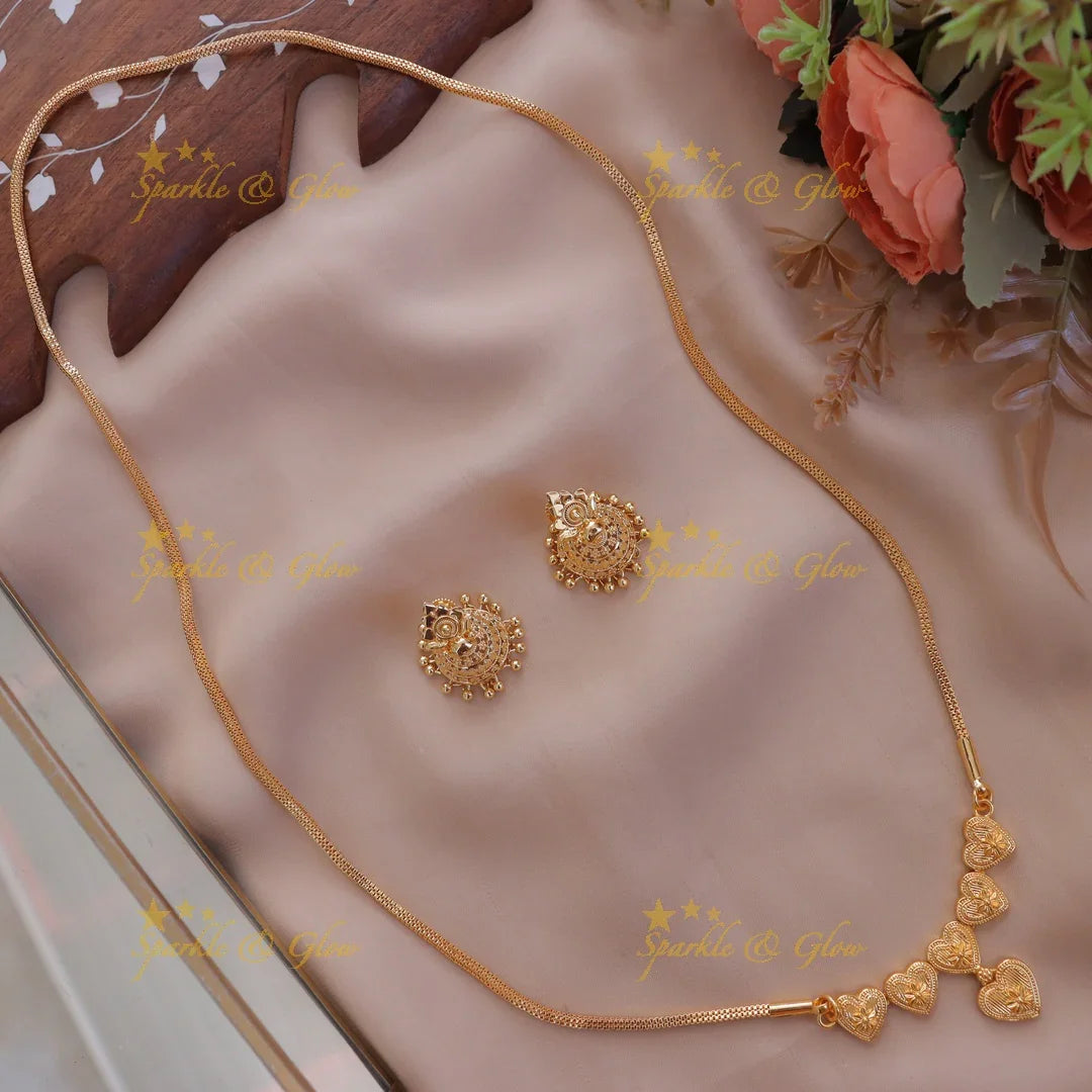 Elegant Floral Heart Necklace - Premium Imitation Jewelry