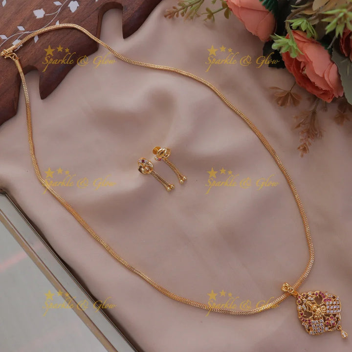 Lakshmi Necklace Set for Weddings - Sparkle & Glow