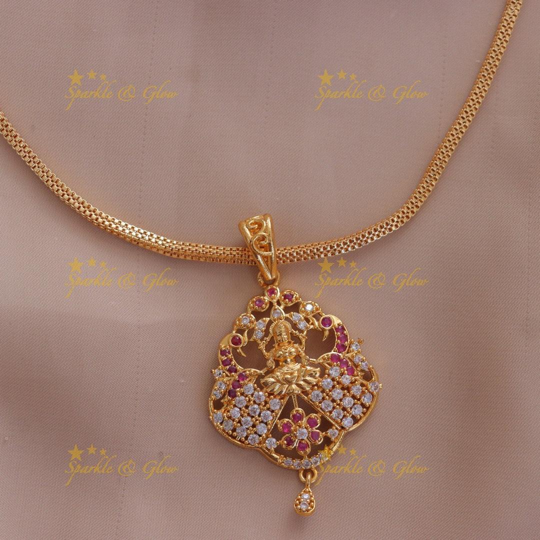 Lakshmi Necklace Set for Weddings - Sparkle & Glow