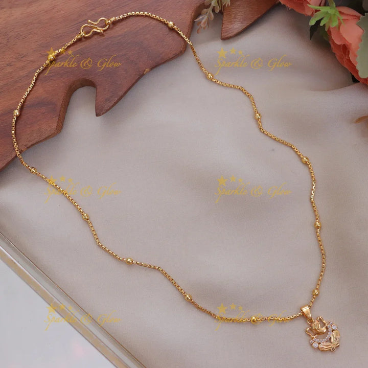 Ganesh Gold Beaded Necklace for Weddings and Festivities