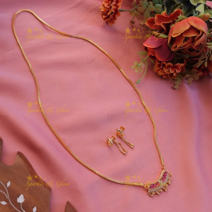 Exquisite Gold-Plated Stone Festive Necklace