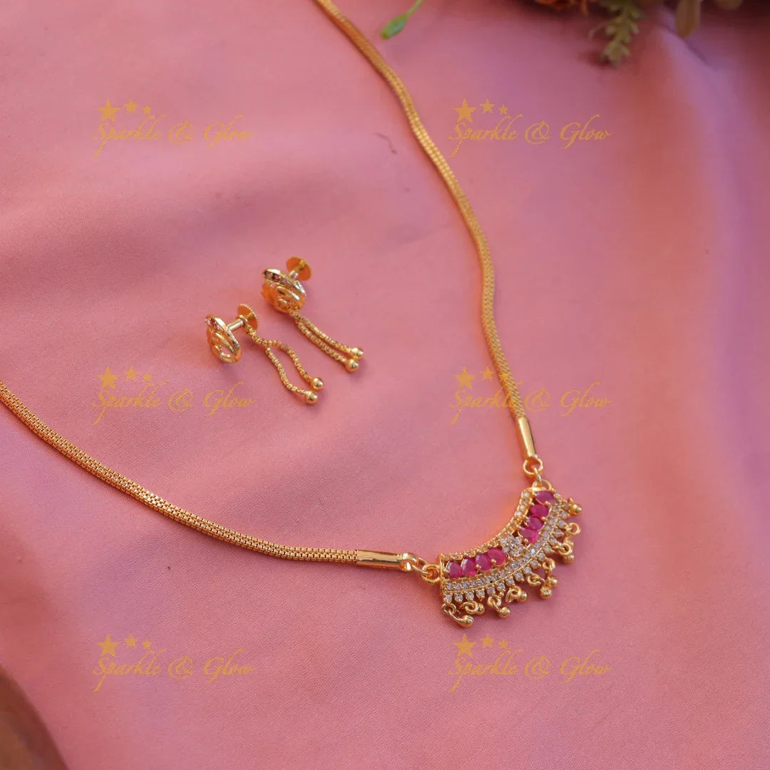 Exquisite Gold-Plated Stone Festive Necklace
