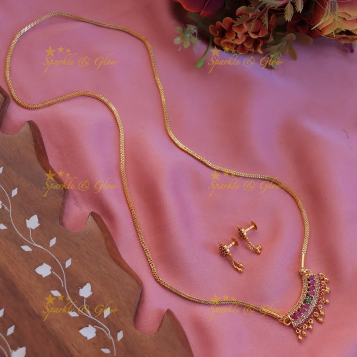 Exquisite Gold-Plated Stone Festive Necklace