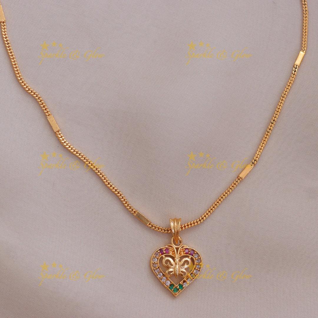 Elegant Heart & Butterfly Necklace for Festive Glow