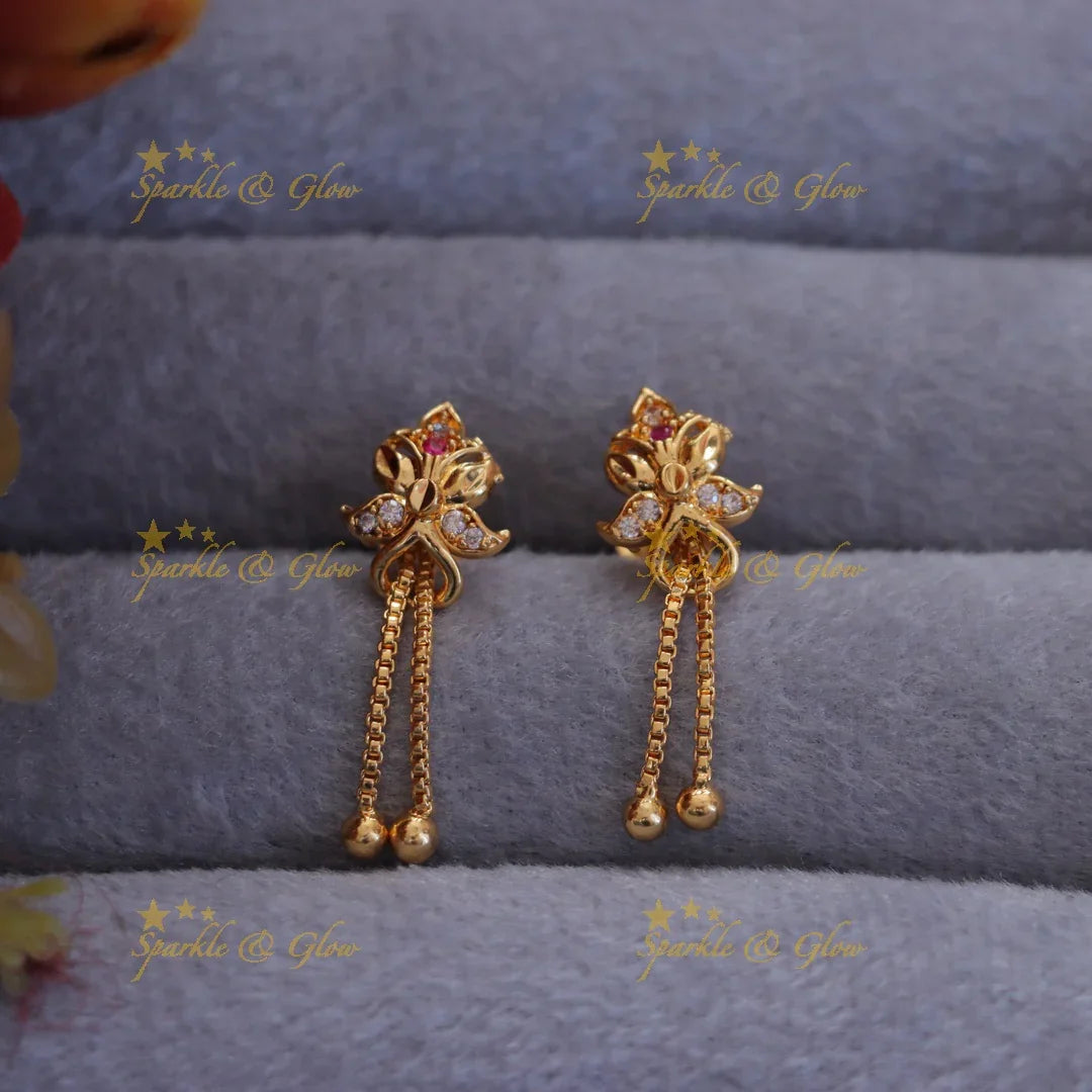 Elegant Gold Floral Long Necklace for Weddings