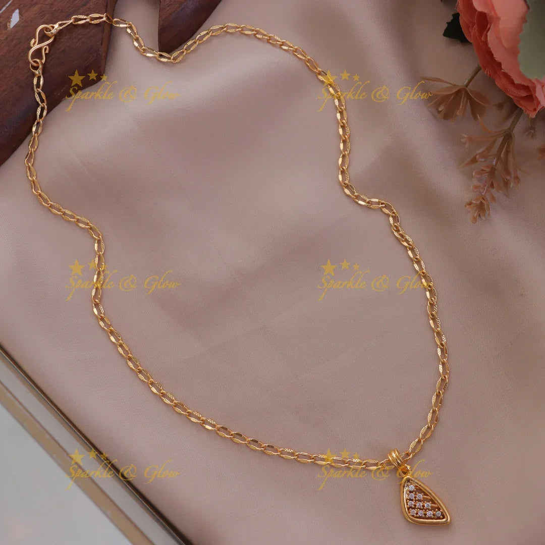 Elegant Triangle Gold Necklace for Occasions
