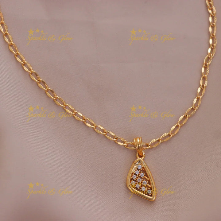 Elegant Triangle Gold Necklace for Occasions