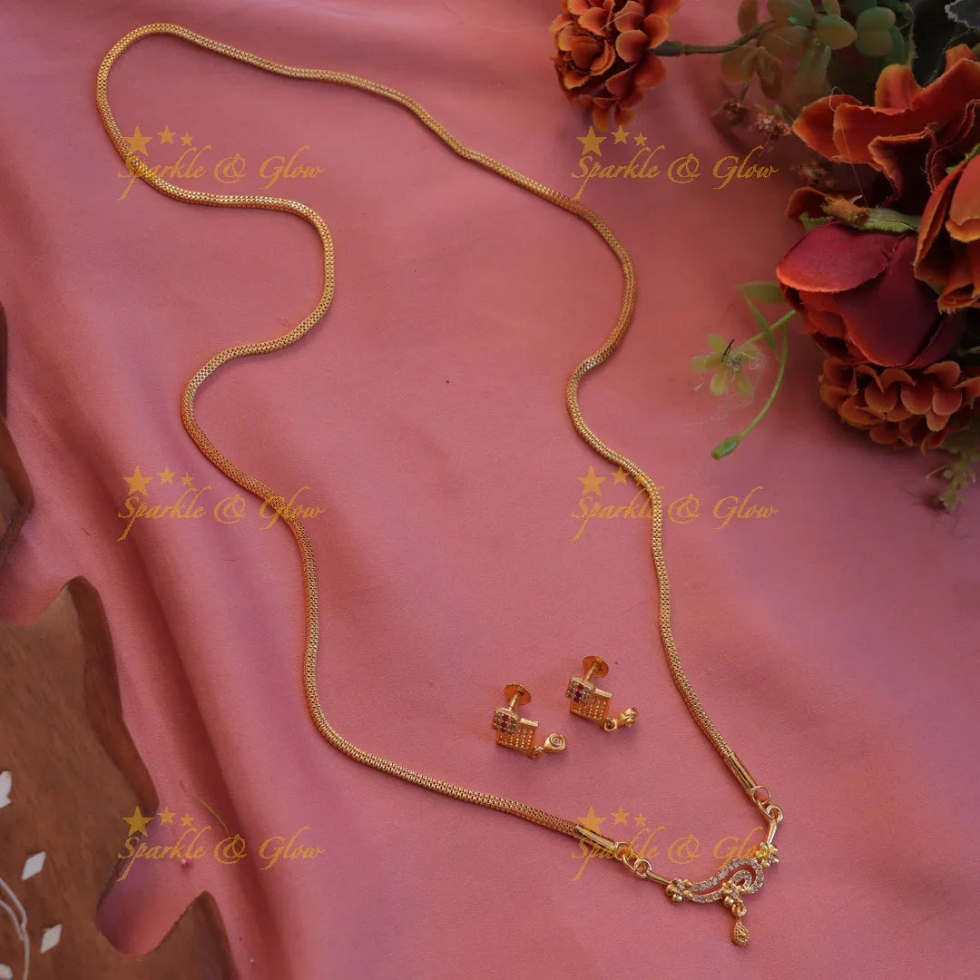 Exquisite Gold Finish Necklace for Weddings & More