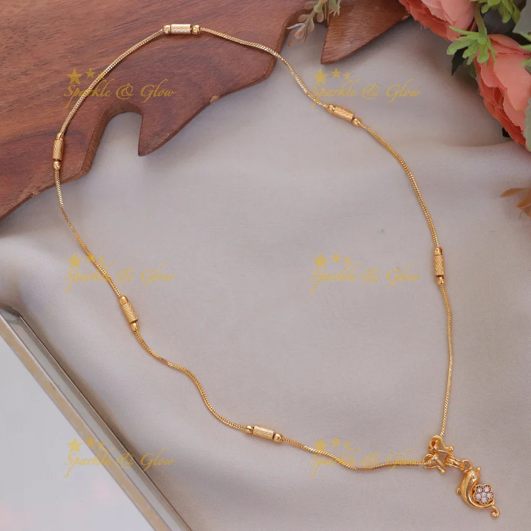 Elegant Dolphin Floral Gold Necklace - Sparkle & Glow