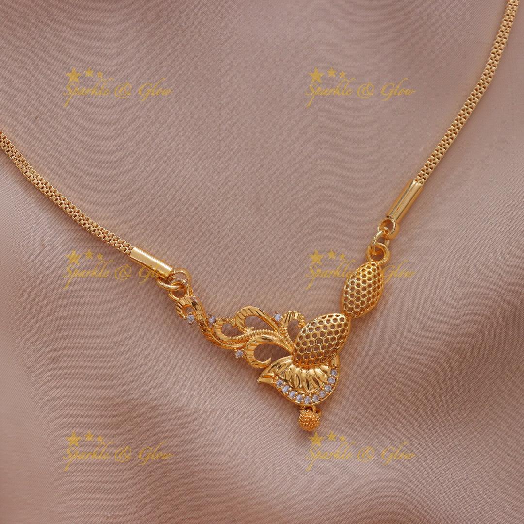 Elegant Floral Gold Long Necklace - Shop Now