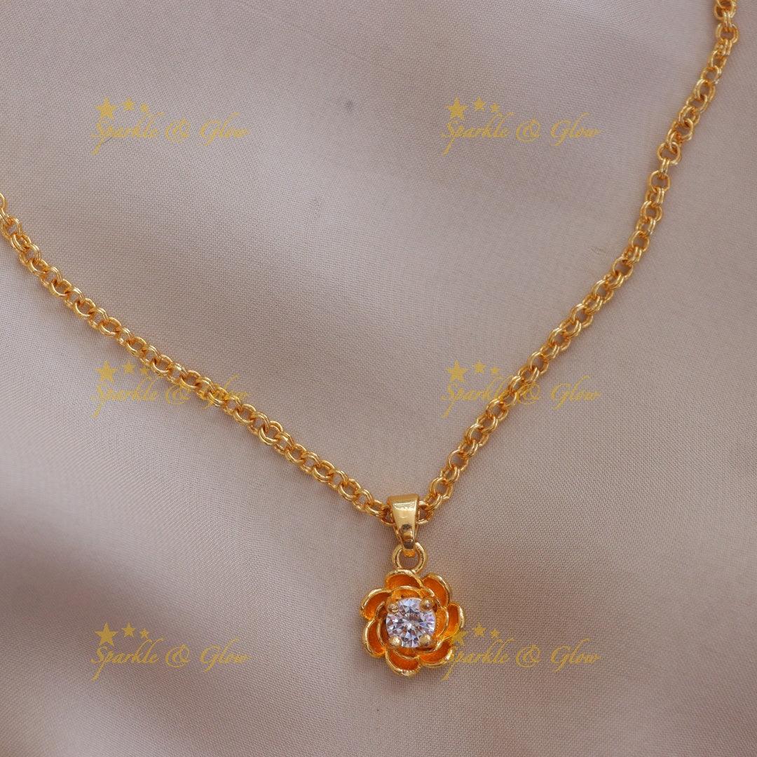 Exquisite Gold Floral Stone Necklace - Festive Charm