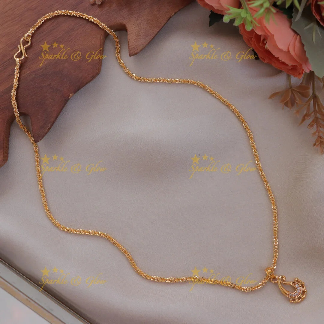 Mango Floral Pendant Necklace Gold - Festive Elegance