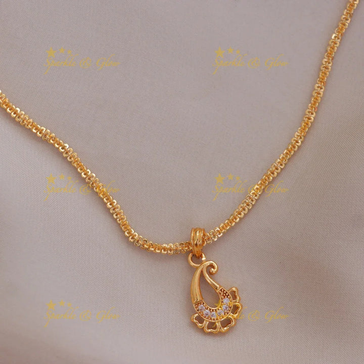 Mango Floral Pendant Necklace Gold - Festive Elegance