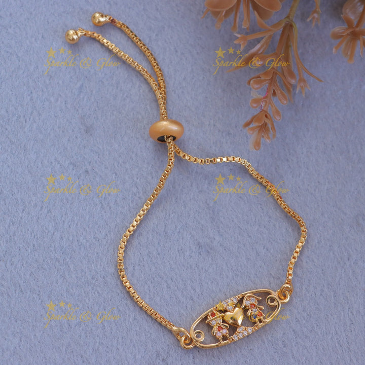 Elegant Gold Heart Bracelet for Weddings & Celebrations