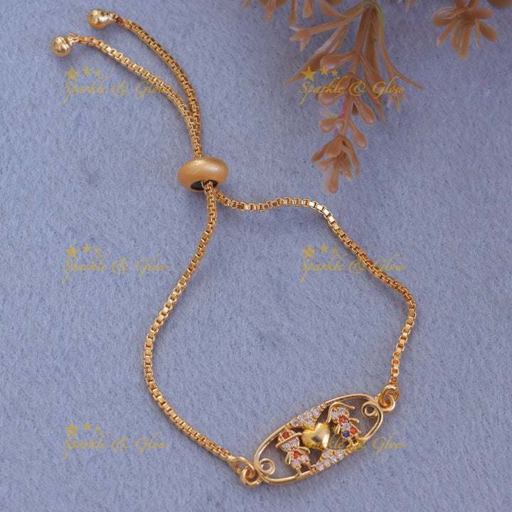 Elegant Gold Heart Bracelet for Weddings & Celebrations