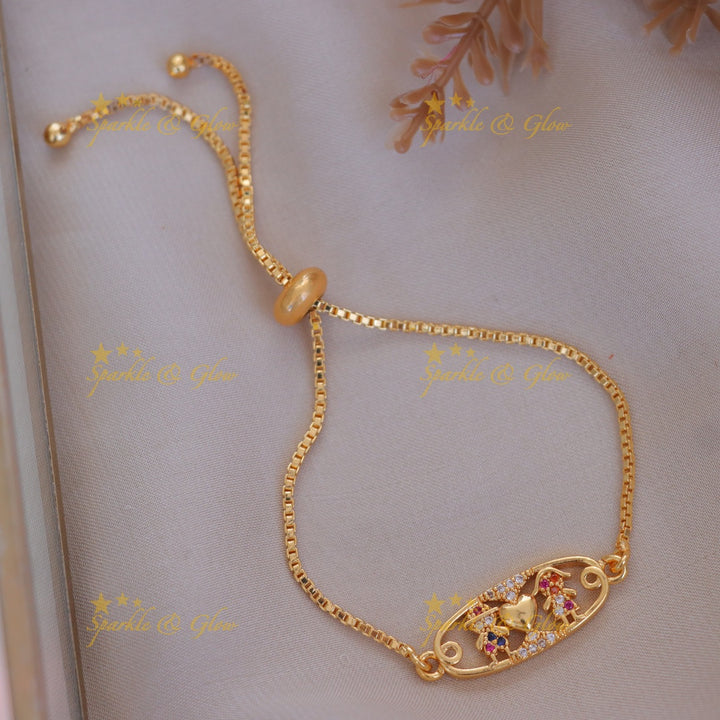Elegant Gold Heart Bracelet - Perfect for Celebrations