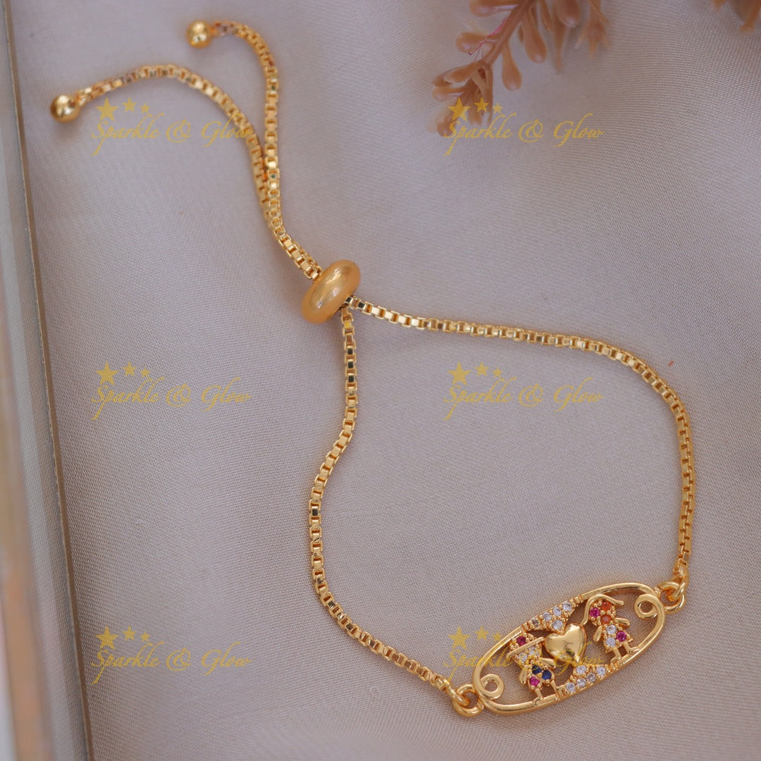 Elegant Gold Heart Bracelet - Perfect for Celebrations