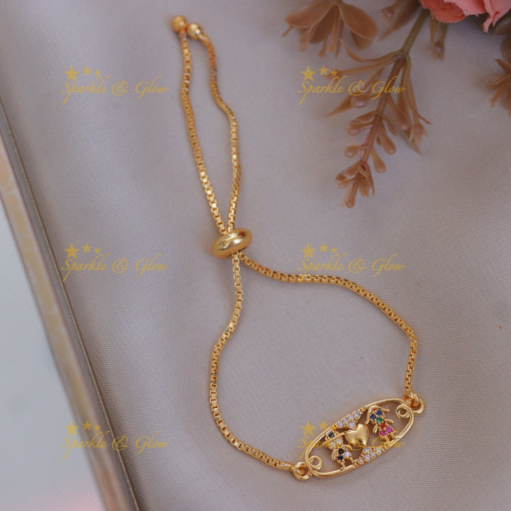 Heart Design Gold Bracelet for Festive Celebrations