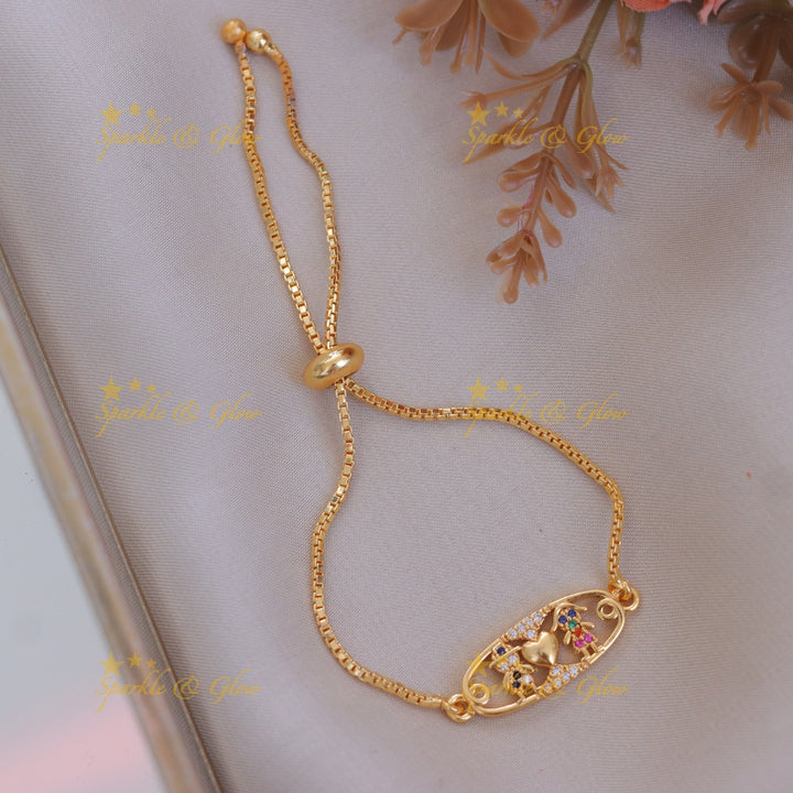 Heart Design Gold Bracelet for Festive Celebrations