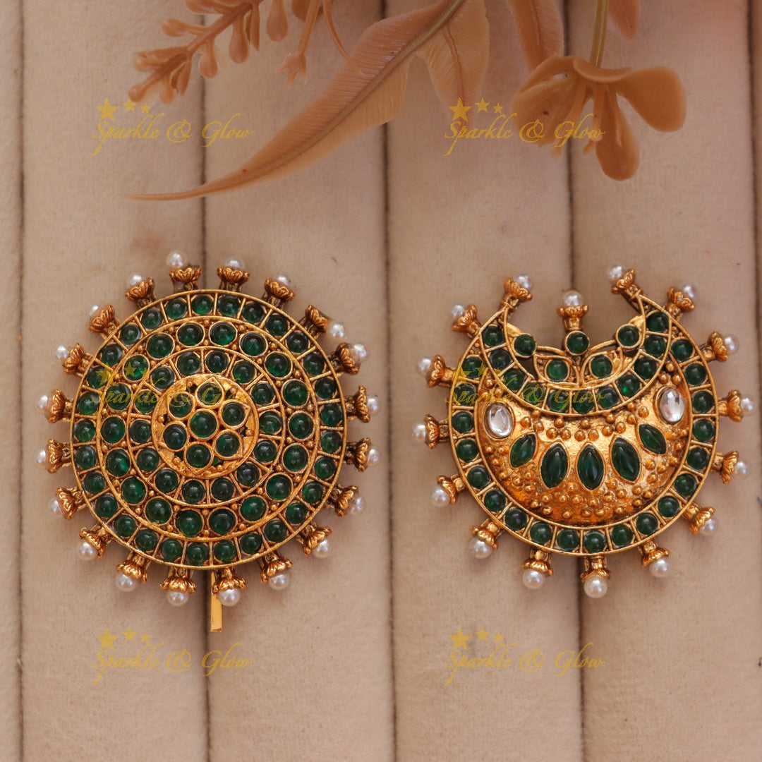 Exquisite Pearl & Green Floral Jadabilla Hair Accessory