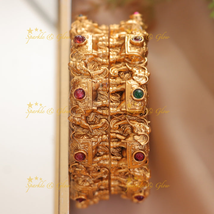 Exquisite Elephant Gold Bangle - Perfect for Weddings