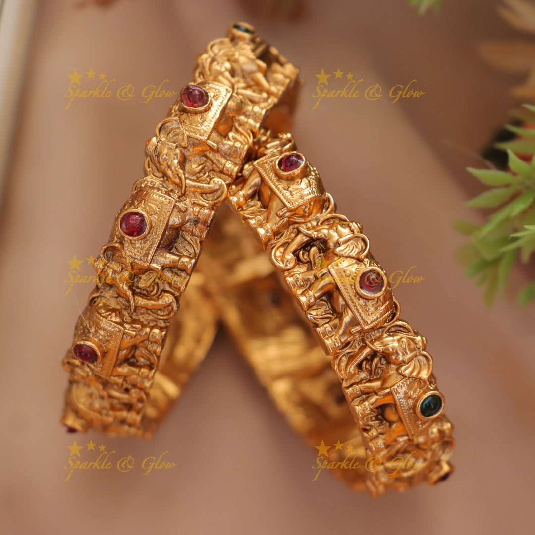 Exquisite Elephant Gold Bangle - Perfect for Weddings