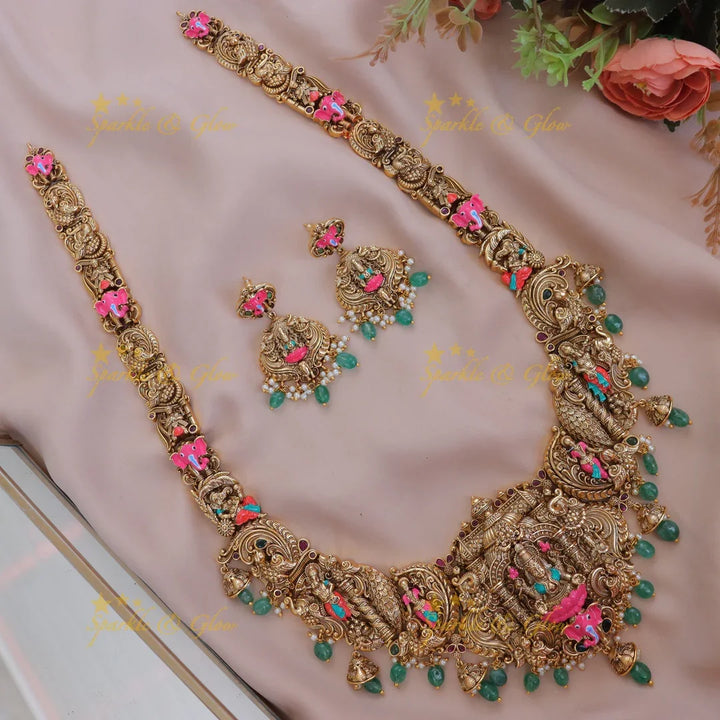 Exquisite Lakshmi Temple Necklace - Festive & Elegant(Preorder)