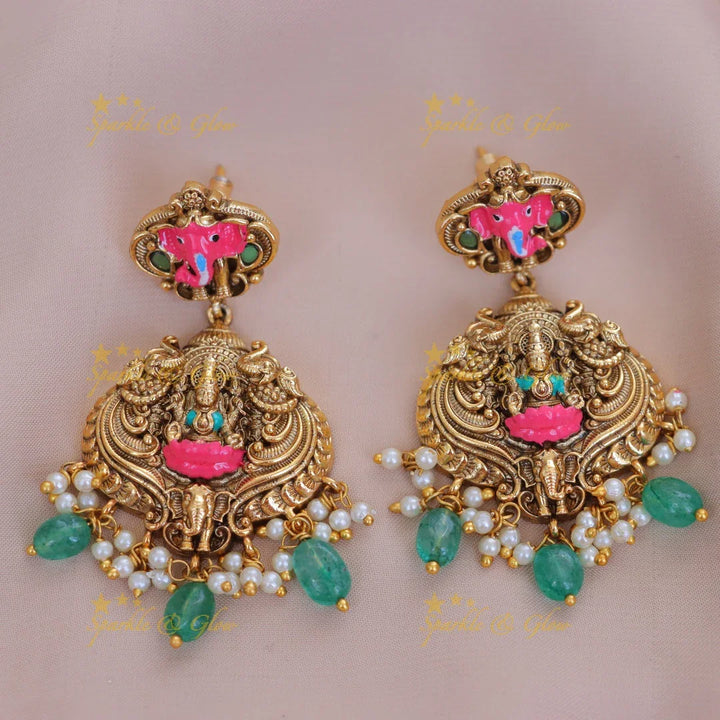 Exquisite Lakshmi Temple Necklace - Festive & Elegant(Preorder)