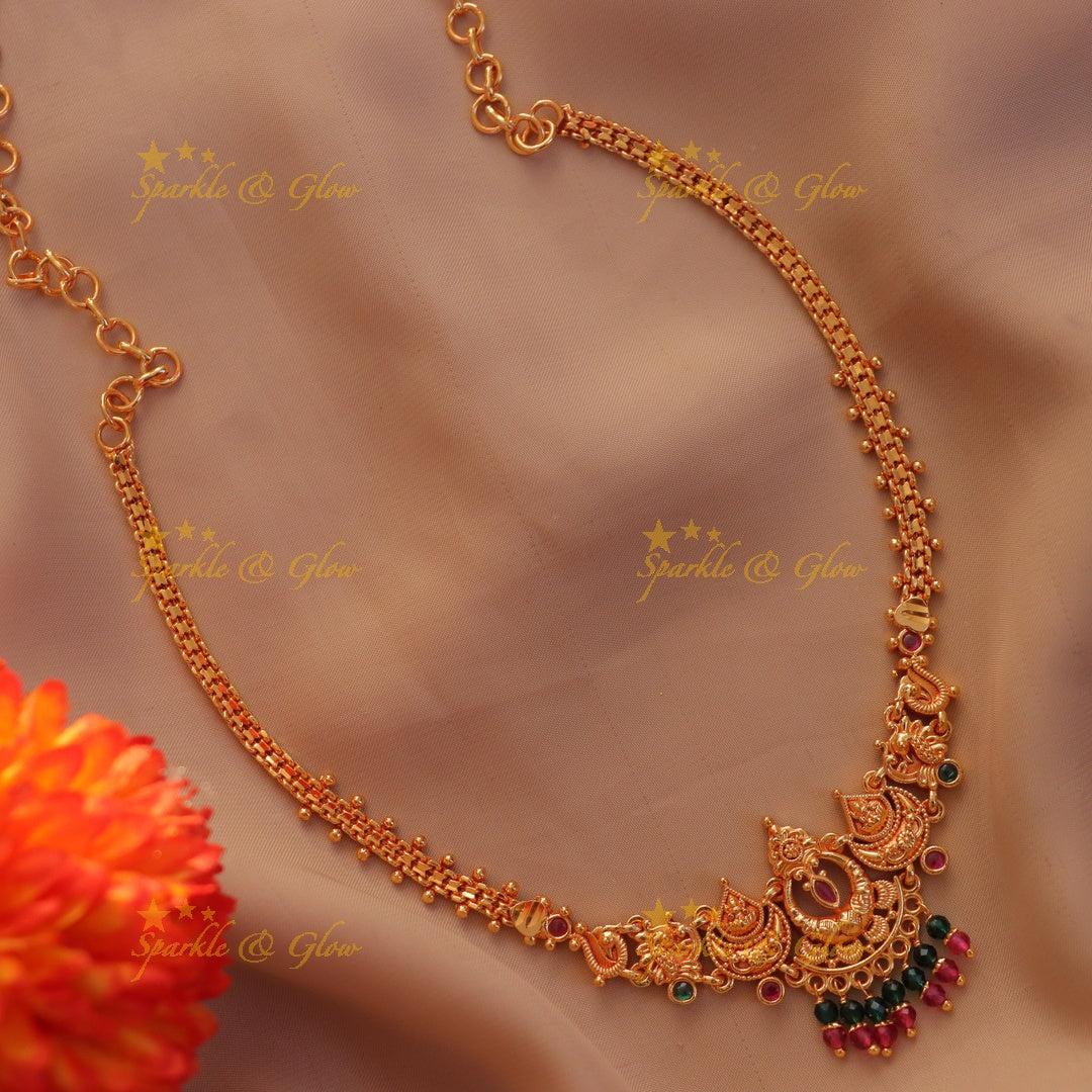 Exquisite Lakshmi Temple Short Necklace for Special Occasions