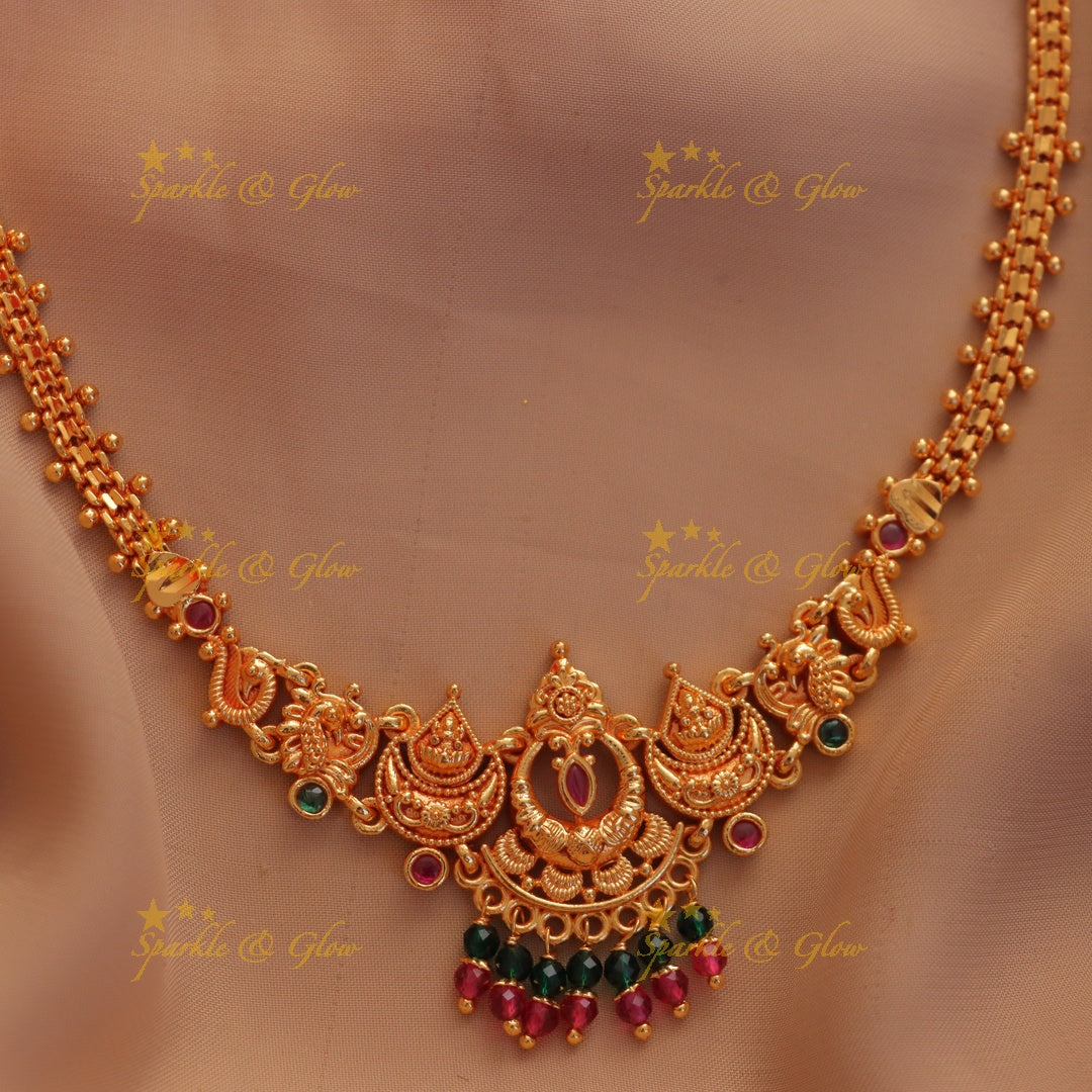 Exquisite Lakshmi Temple Short Necklace for Special Occasions