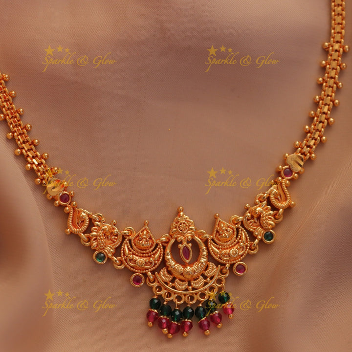 Exquisite Lakshmi Temple Short Necklace for Special Occasions