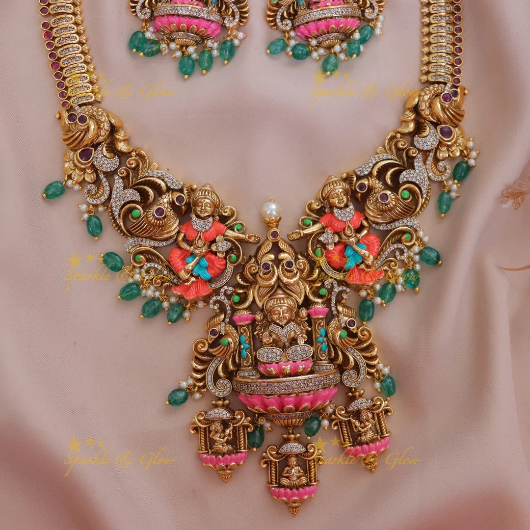 Exquisite Temple Jewellery Lakshmi Necklace