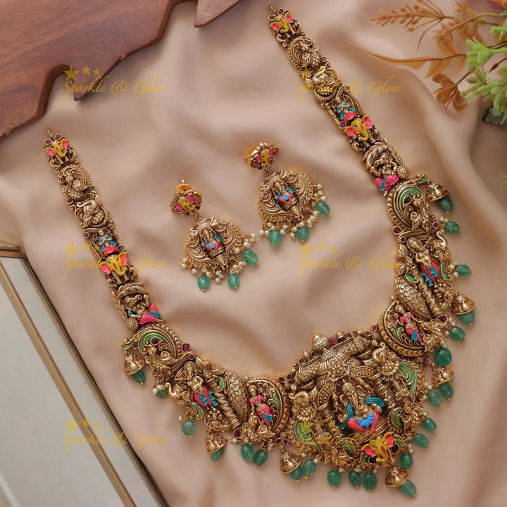 Elegant Ganesh Necklace for Festive Celebrations(Preorder)