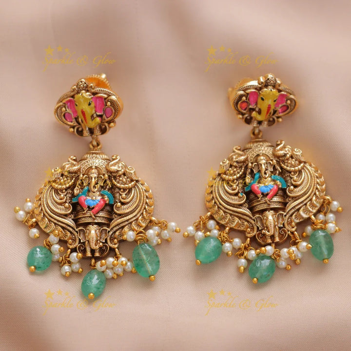 Elegant Ganesh Necklace for Festive Celebrations(Preorder)