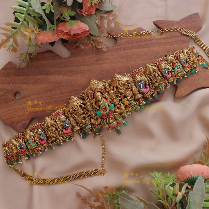 Luxurious Elephant Lakshmi Hip Chain for Festive Glam