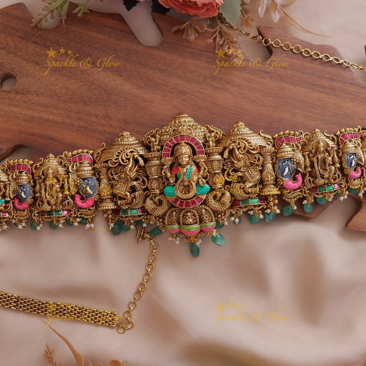 Luxurious Elephant Lakshmi Hip Chain for Festive Glam