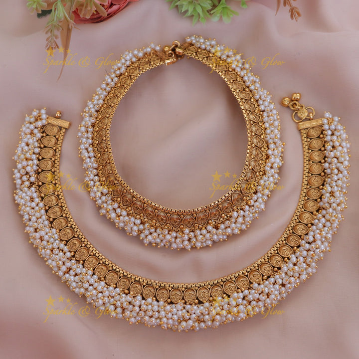 Bridal Antique Gold Ghungroo Anklets – Traditional Design
