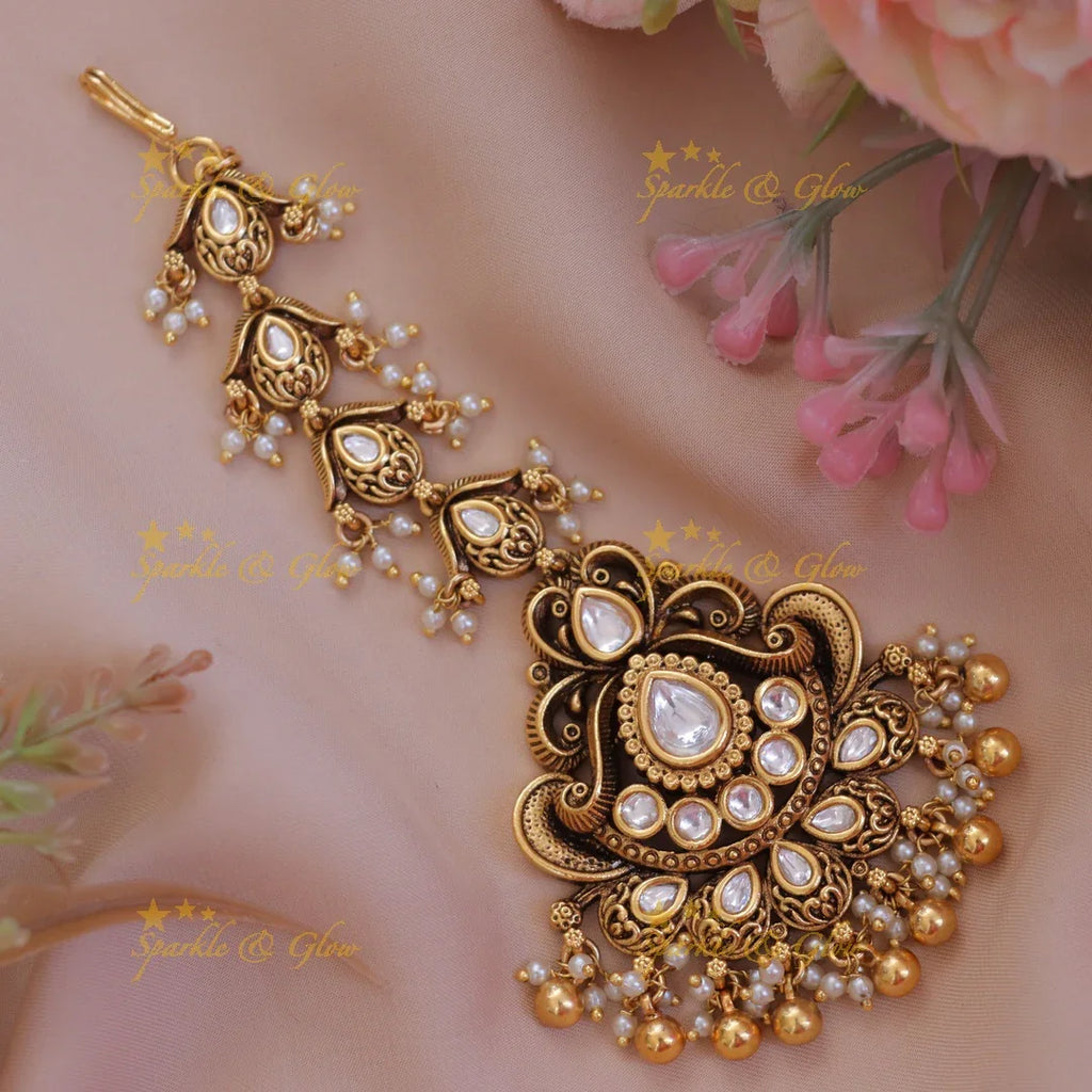 Exquisite Gold Maang Tikka for Special Celebrations