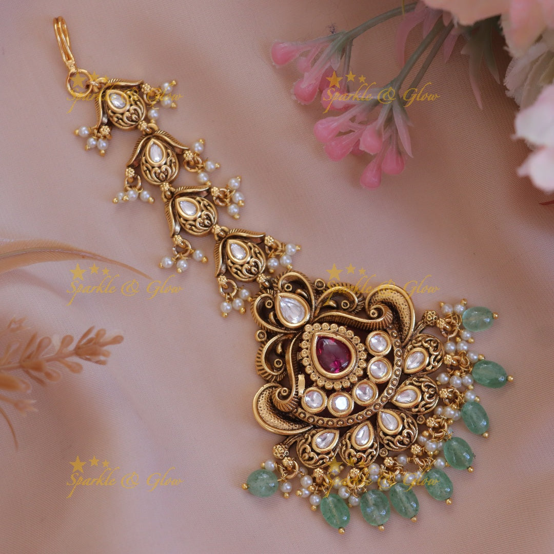 Exquisite Gold Maang Tikka for Special Celebrations