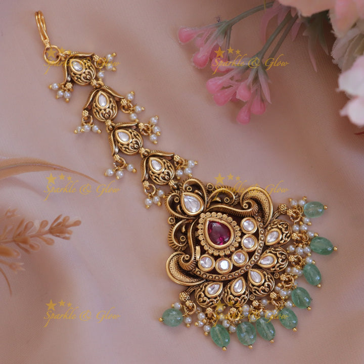 Exquisite Gold Maang Tikka for Special Celebrations