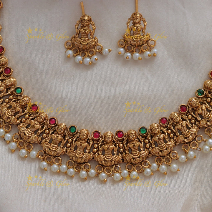 Exquisite Lakshmi Temple Necklace - Premium Imitation Jewellery
