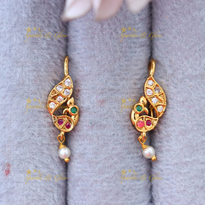 Glittering Peacock Bugadi Earrings for Festive Elegance