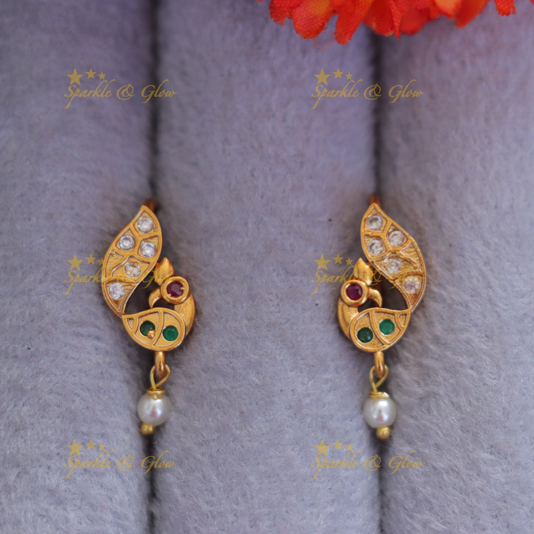 Glittering Peacock Bugadi Earrings for Festive Elegance