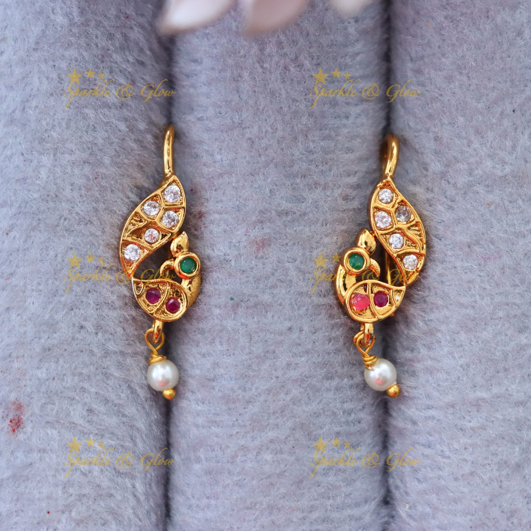Glittering Peacock Bugadi Earrings for Festive Elegance