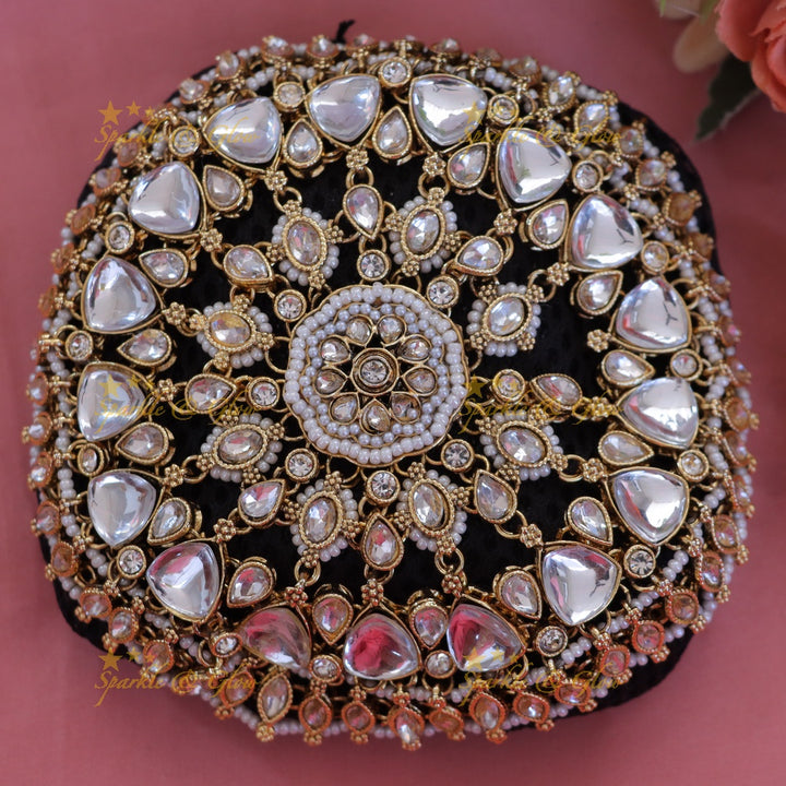 Luxurious Floral Pearl Hair Bun - Bridal Elegance