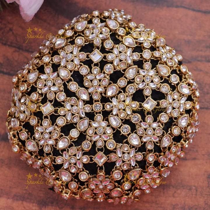 Exquisite Bridal Gold Hair Bun Accessory