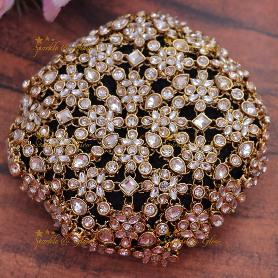 Exquisite Bridal Gold Hair Bun Accessory